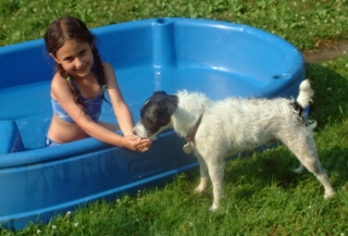 Pool Pals Sophie and Trip - summertime 2005