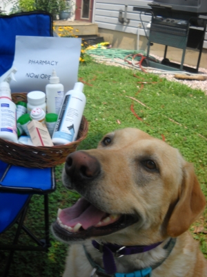 Bridget poses with the medicine basket. 