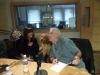 Kelly and ian Dunbar in the studio, with our dog Ethel chiming in